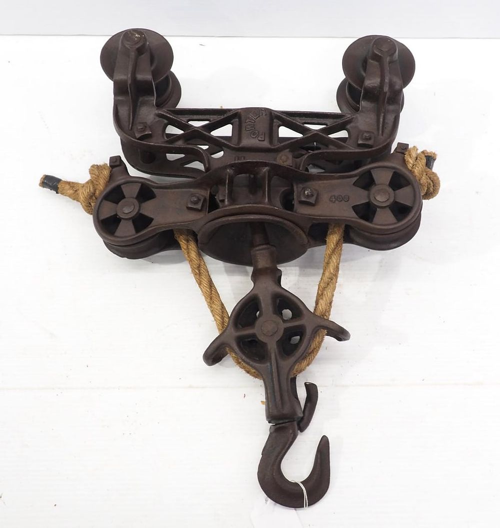 Lot 426: Porter steel beam hay carrier