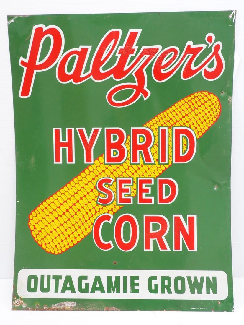 Lot 667: Paltzer's Hybrid Seed Corn sign