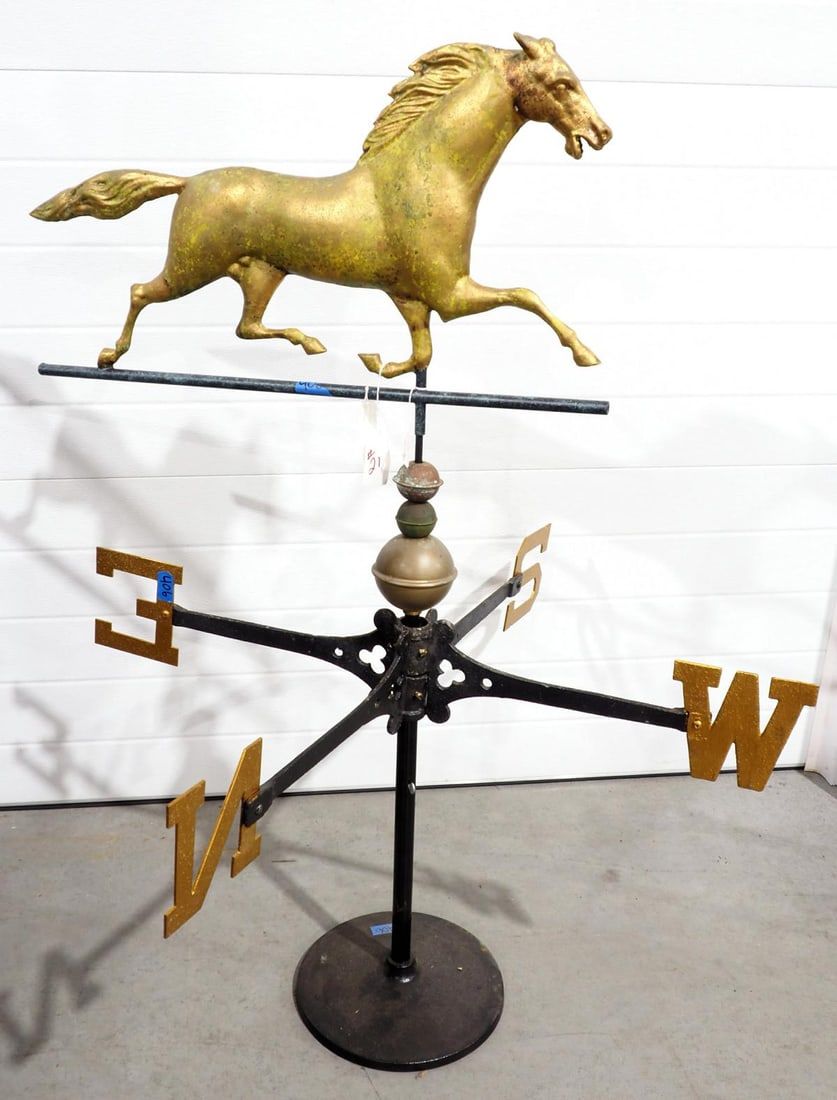 Lot 707: Copper running horse weathervane
