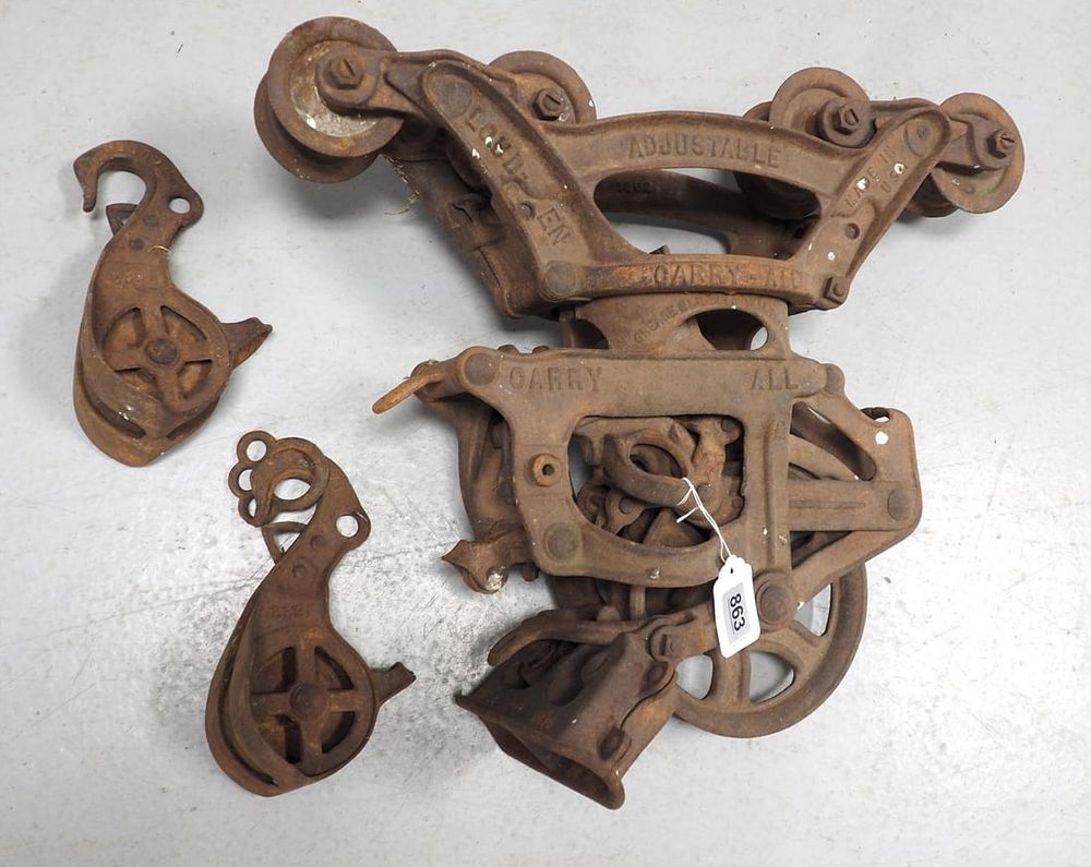 Lot 863: Louden Carry-All wood beam hay carrier