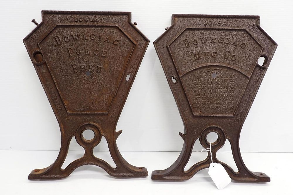 Lot 880: Pair of cast iron drill box ends