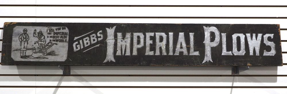Lot 1188: Gibbs Imperial Plows sign