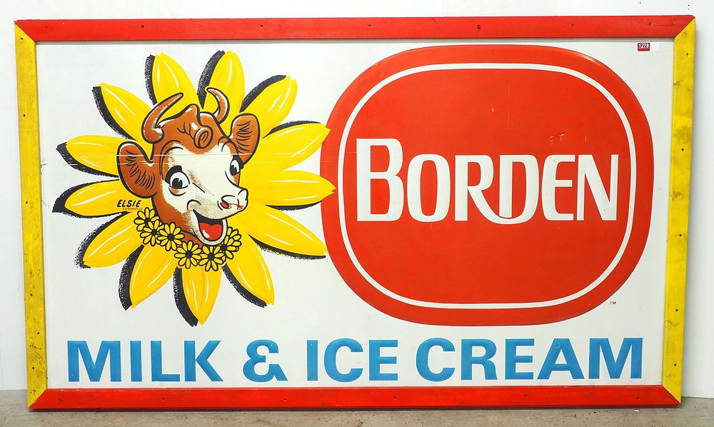 Lot 1278: Borden Milk & Ice Cream sign