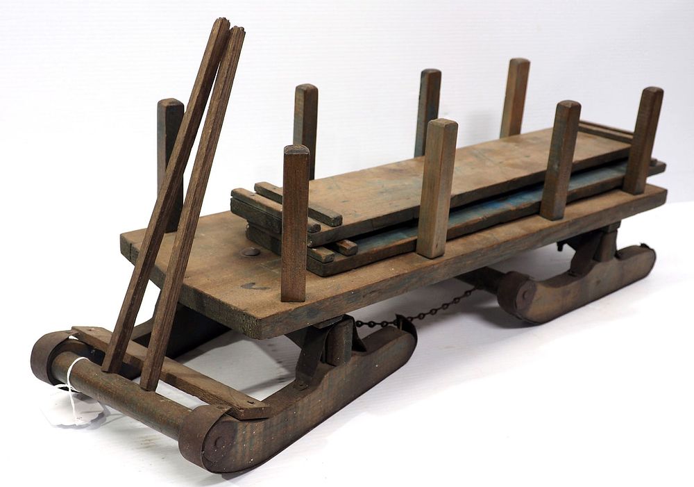 Lot 1476: Wooden model bobsled