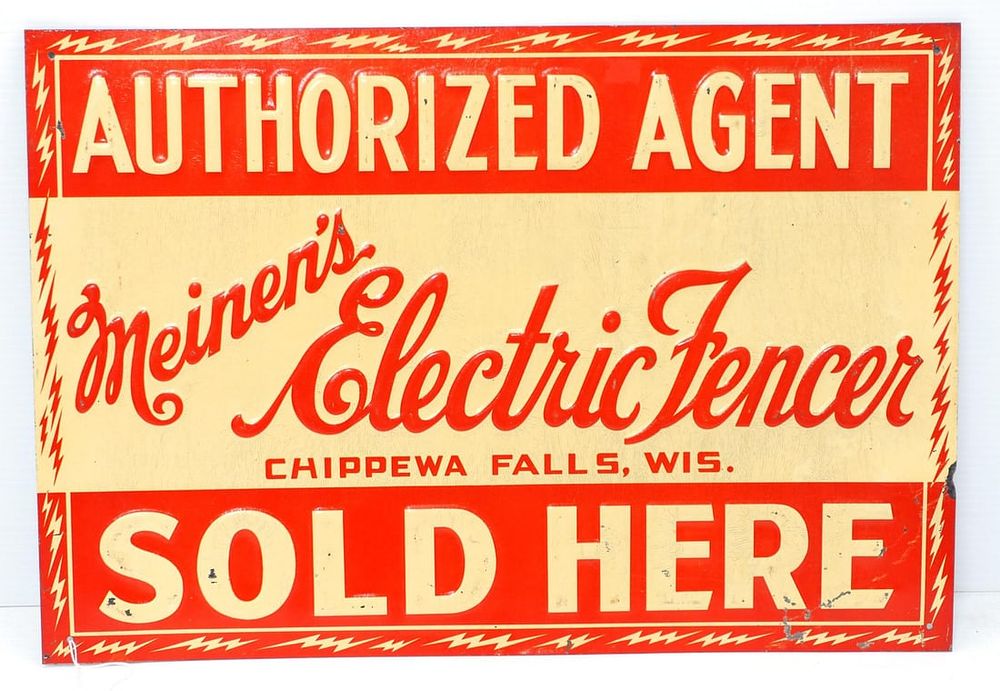 Lot 1522: Meinen's Electric Fencer Authorized Agent sign