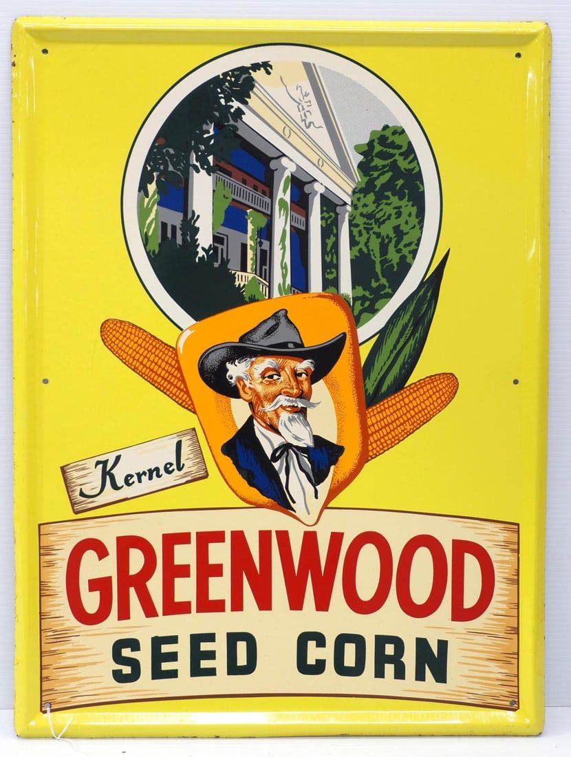 Lot 1665: Greenwood Seed Corn sign