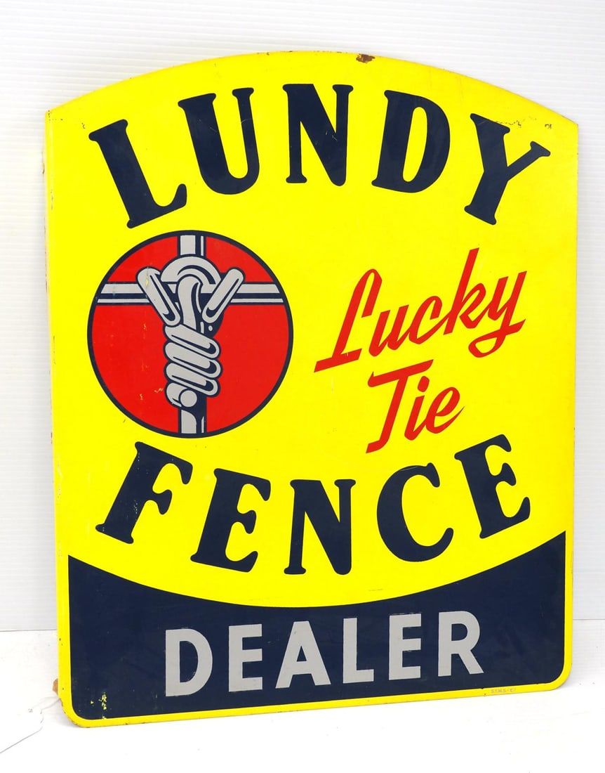 Lot 1716: Lundy Lucky Tie Fence Dealer sign