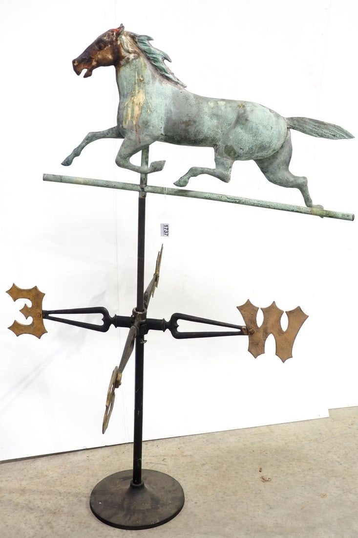 Lot 1737: Fiske mountain boy running horse weathervane
