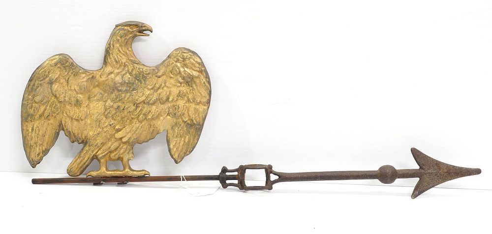 Lot 1739: Hollow bodied Shinn eagle weathervane, RARE!