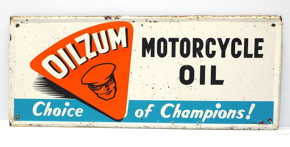 Lot 2016: Oilzum Motorcycle Oil sign