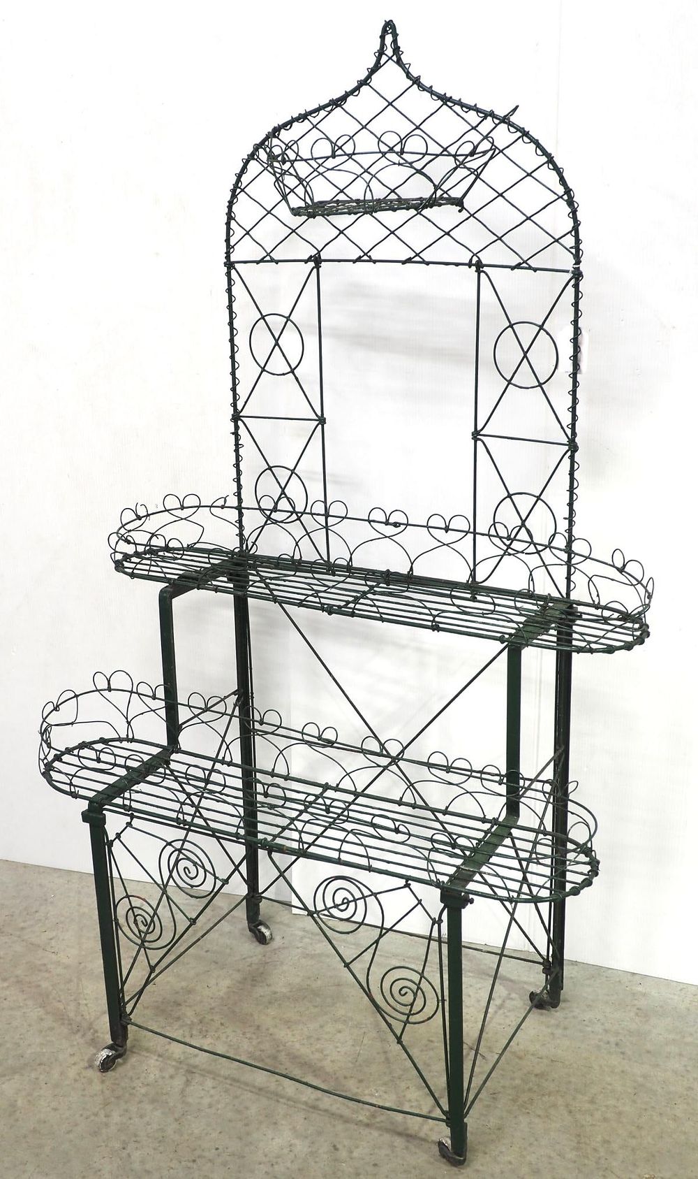 Lot 2031: Wire plant stand with heart designs