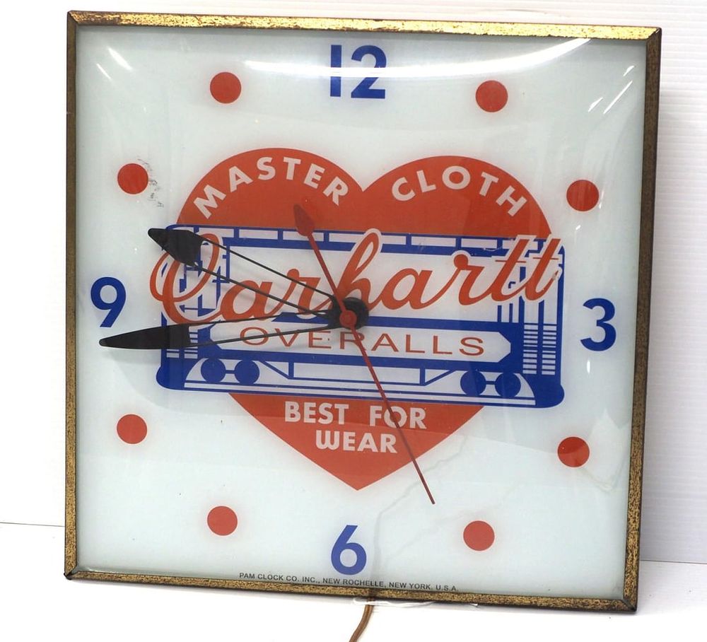 Lot 2048: Lighted Carhartt Overalls clock
