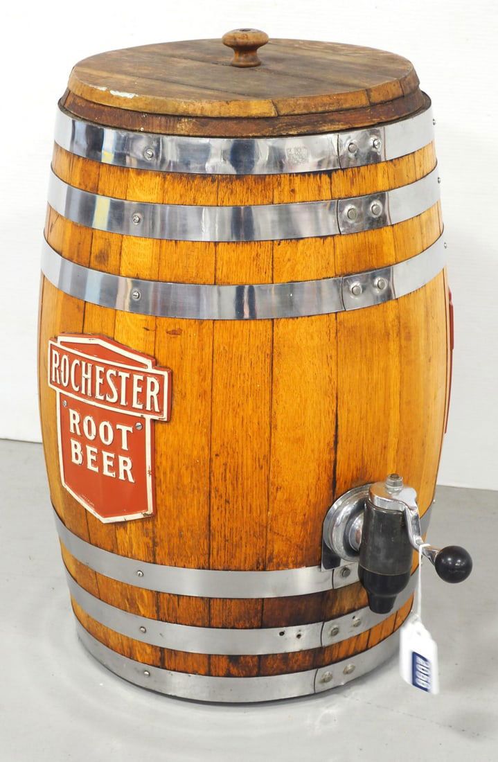 Lot 2056: Rochester Root Beer barrel pop dispenser