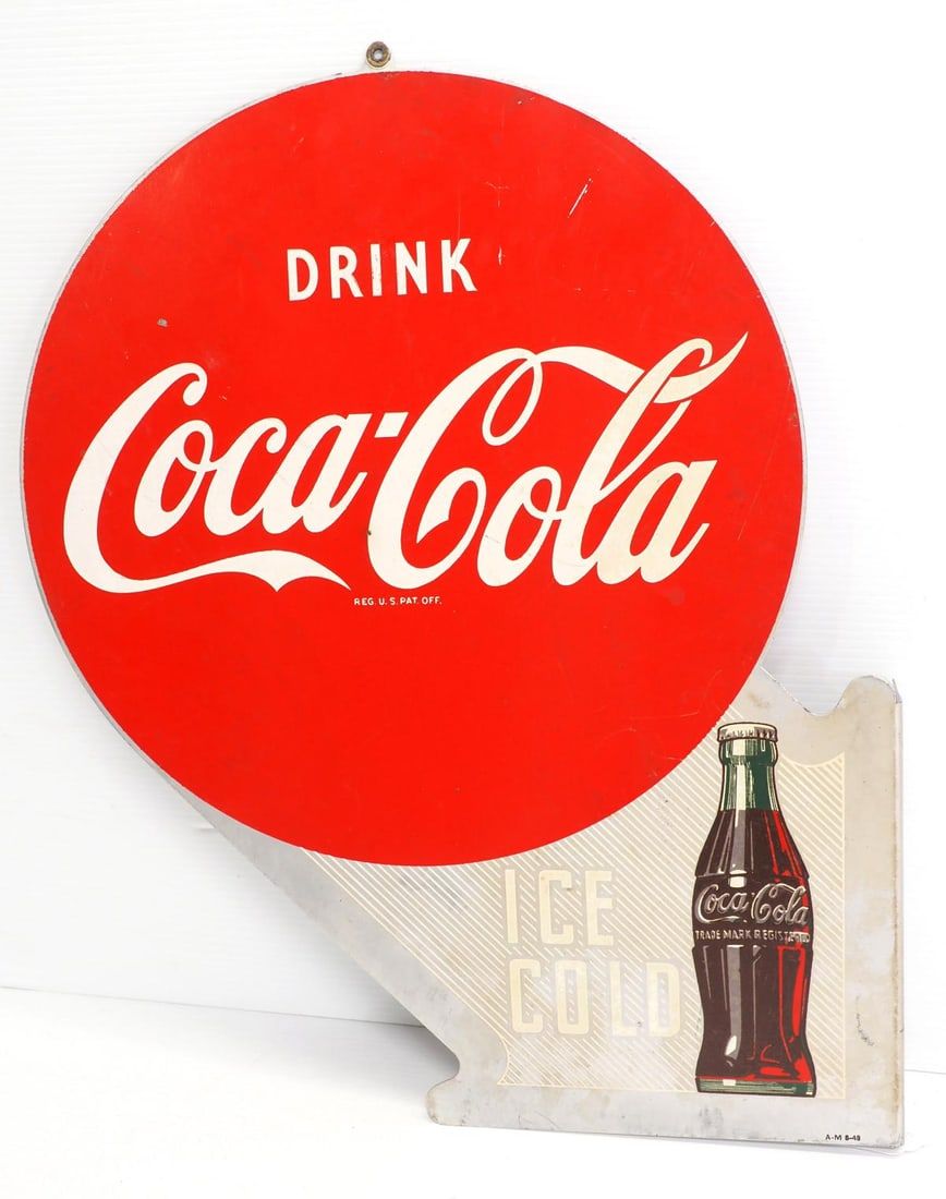 Lot 2176: Drink Ice Cold Coca Cola sign