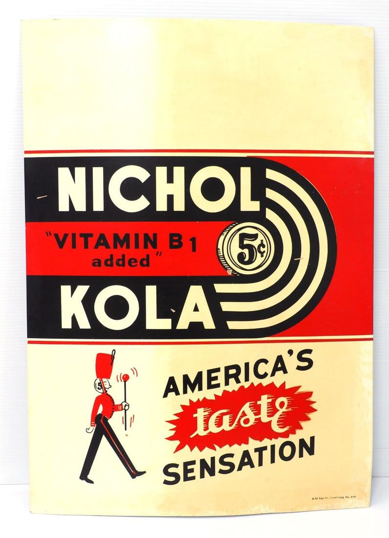 Lot 2189: Nichol Kola sign with wooden shipping crate