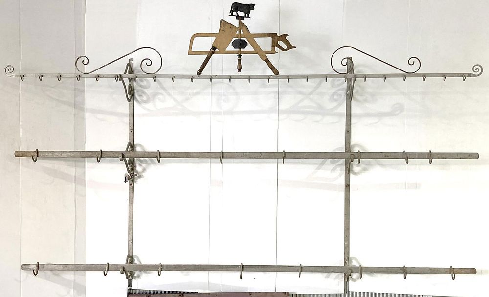 Lot 2251: 5-pc Gloekler butcher's meat rack