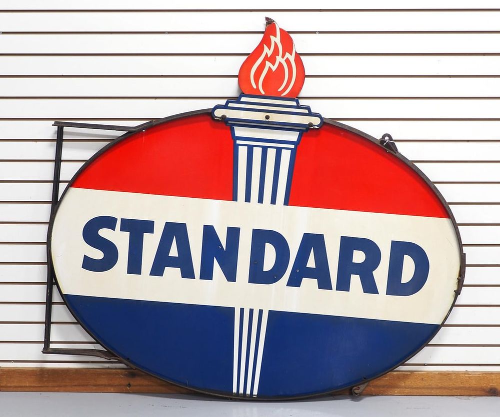 Lot 2292: Standard sign with rare flame on top