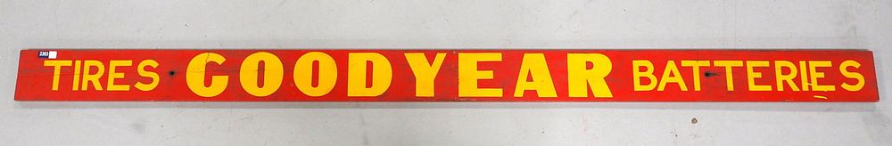 Lot 2303: Wooden Goodyear Tires and Batteries sign