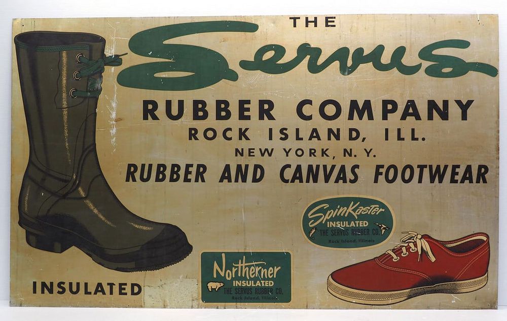 Lot 2366: Servus Rubber Co. Footwear sign