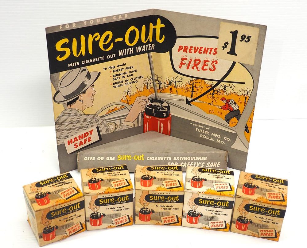 Lot 2389: Cardboard Cigarette Extinguisher stand up sign
