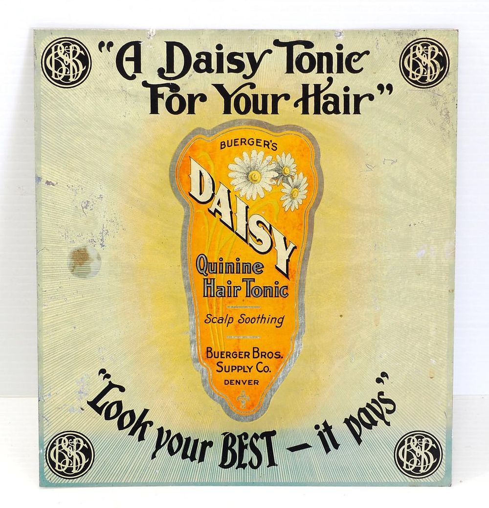 Lot 2447: Daisy Hair Tonic sign