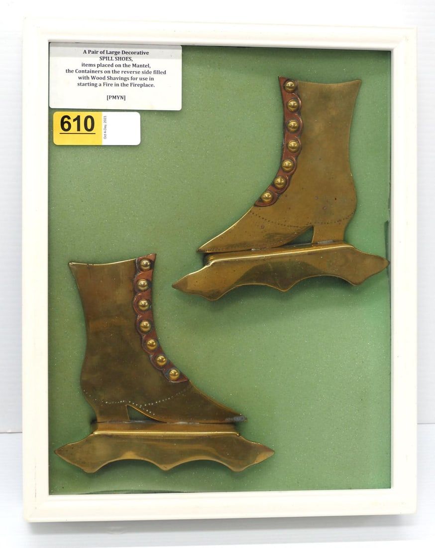 Lot 610: Pair of large decorative Spill Shoe