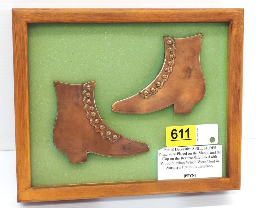 Lot 611: Pair of decorative Spill Shoes