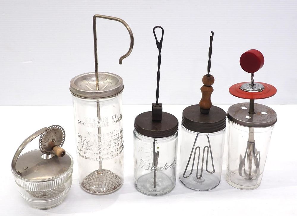Lot 136: (5) Glass jar mixers