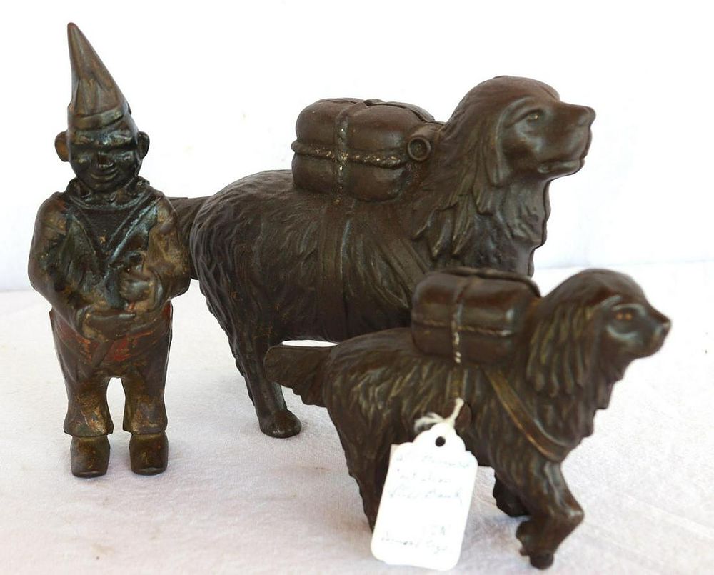 Lot 1044: (3) Cast Banks