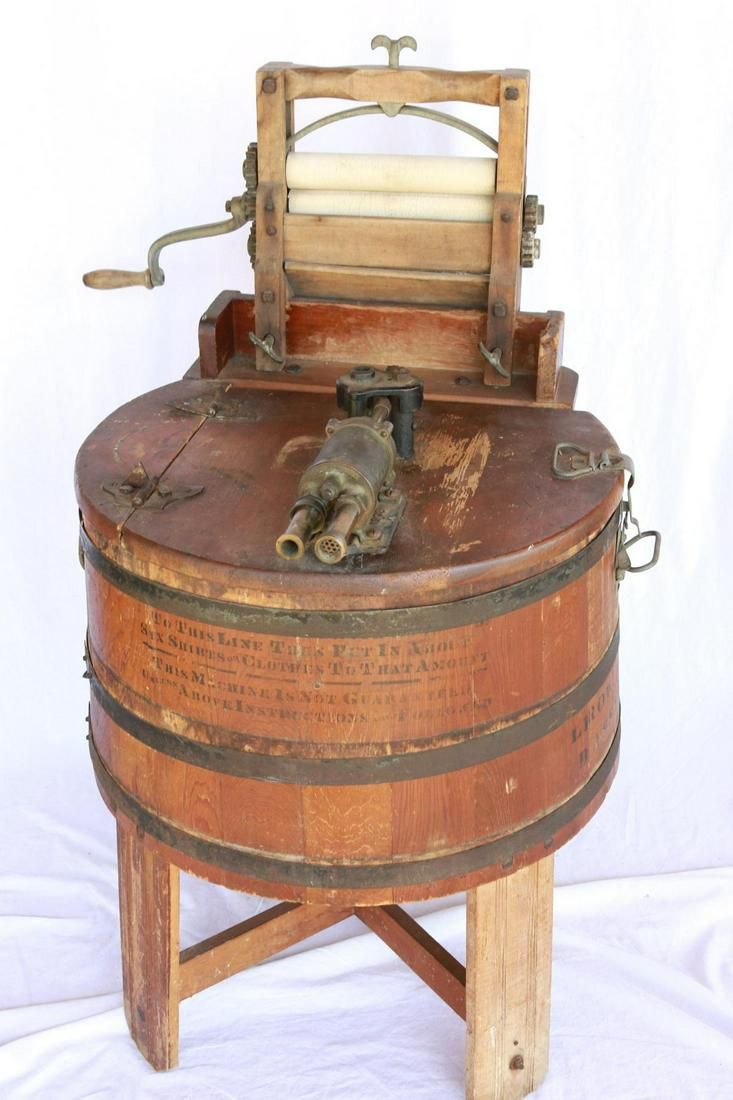 Lot 1069: Early Wooden Washing Machine