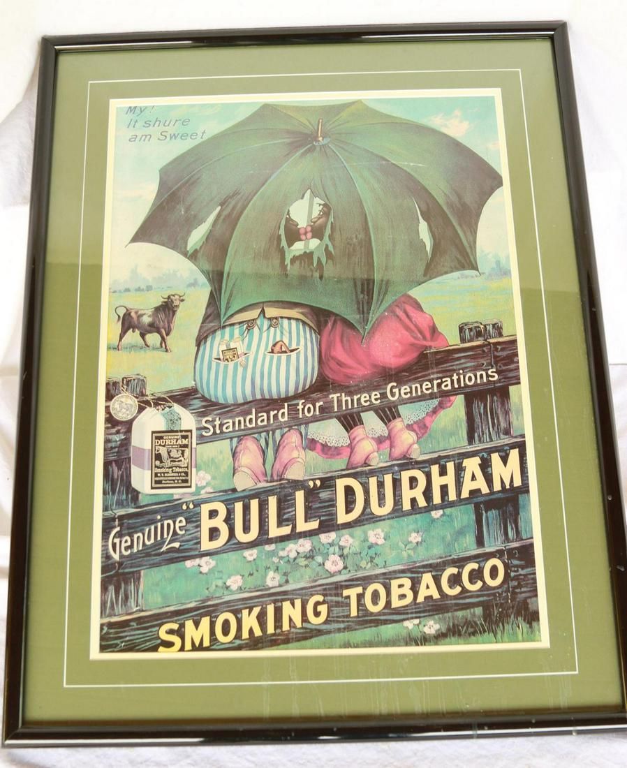 Lot 1168: Framed Bull Durham Print