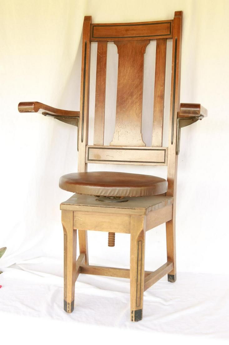 Lot 1176: Walnut Swivel Dental Chair