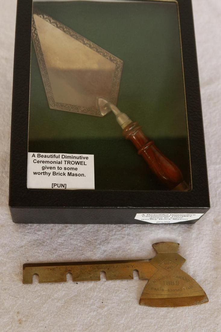 Lot 1199: Trowel & Brass Expo Award Hatchet