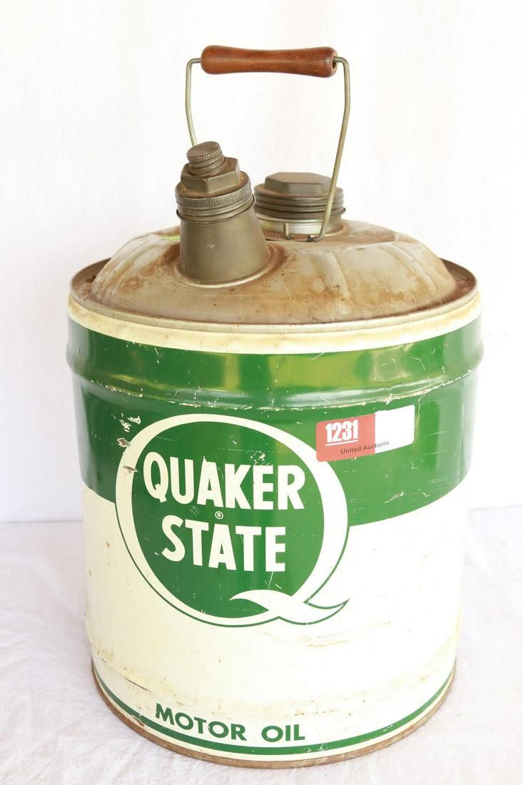 Lot 1231: Quaker State Metal Motor Oil Can