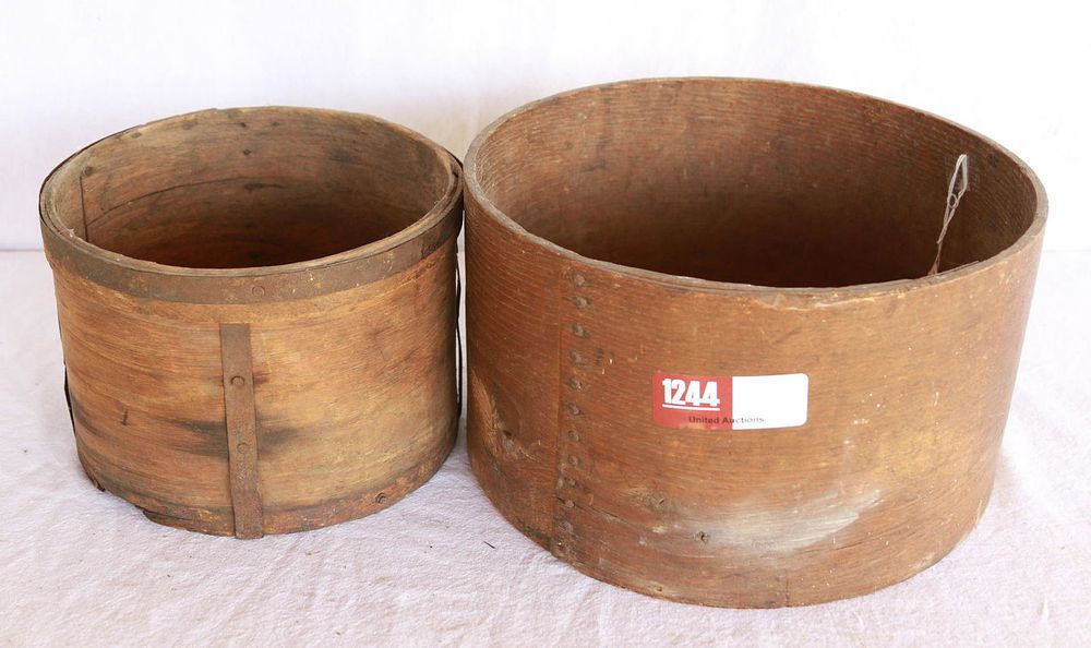 Lot 1244: (2) Early Wooden Grain Measures