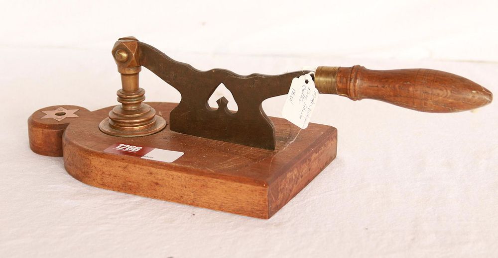 Lot 1266: Early Hand Forged Cast Tobacco Chopper