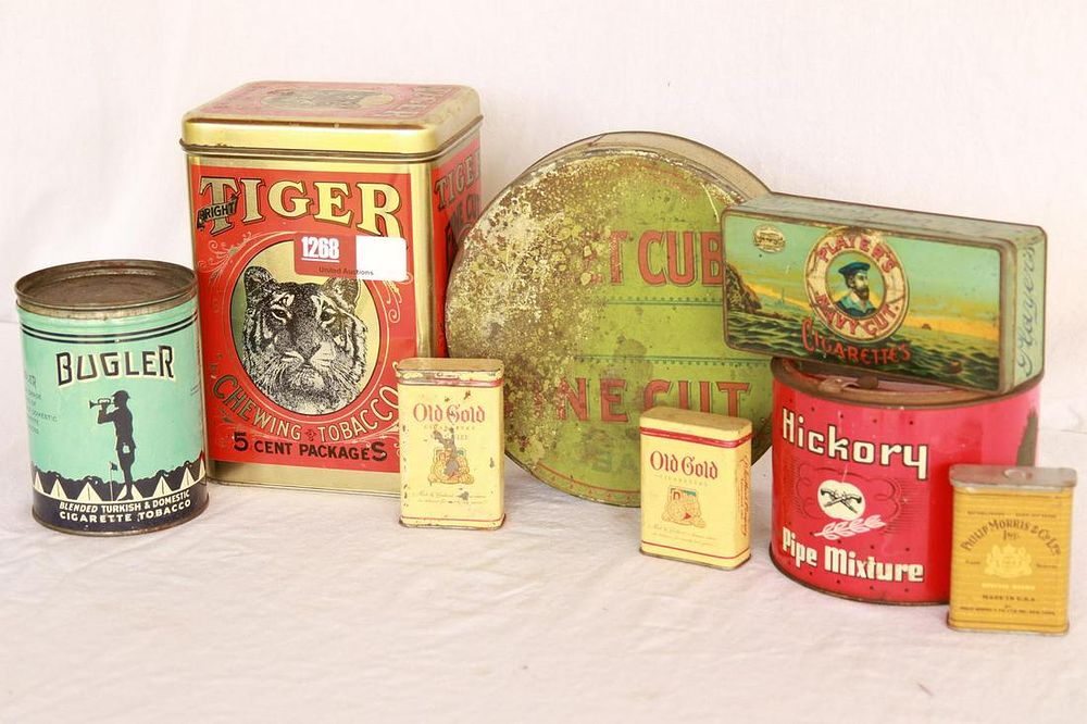 Lot 1268: (8) Various Tobacco Advertising Cans