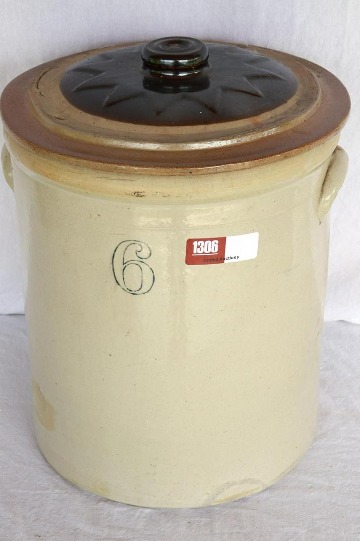 Lot 1306: 6 Gal. Stoneware Crout Crock