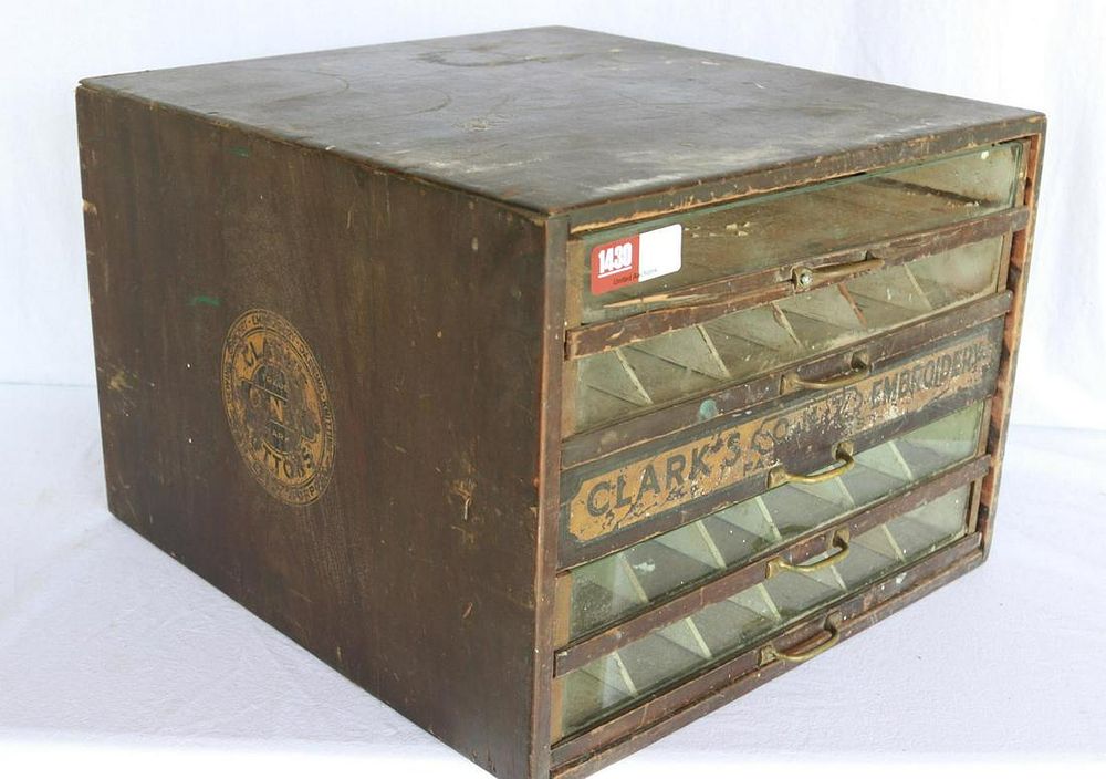 Lot 1430: 5-Drawer Clarks Spool Cabinet