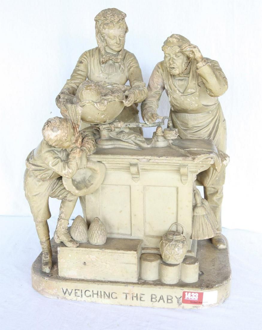 Lot 1433: Rogers Statue - Weighing the Baby