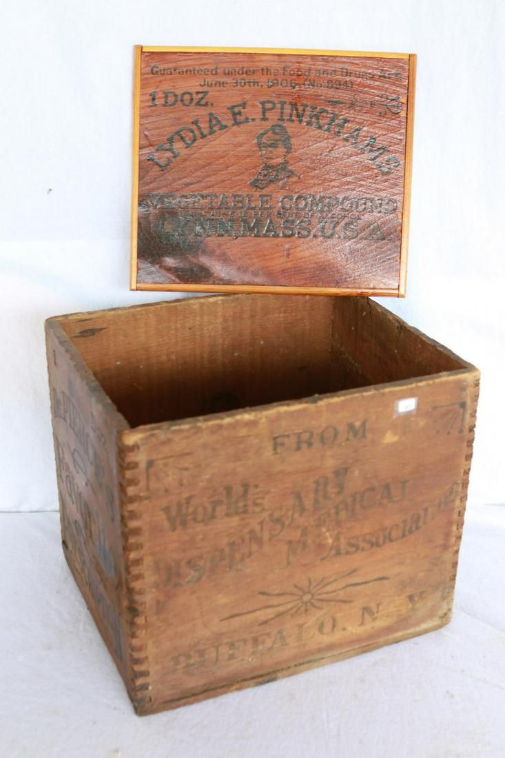Lot 1434: Dr. Pierces Wooden Advertising Box