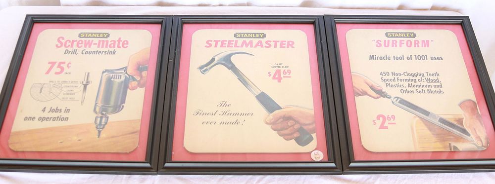 Lot 65: (3) Stanley store promotional signs