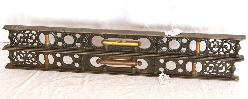 Lot 199: (2) Cast iron Levels