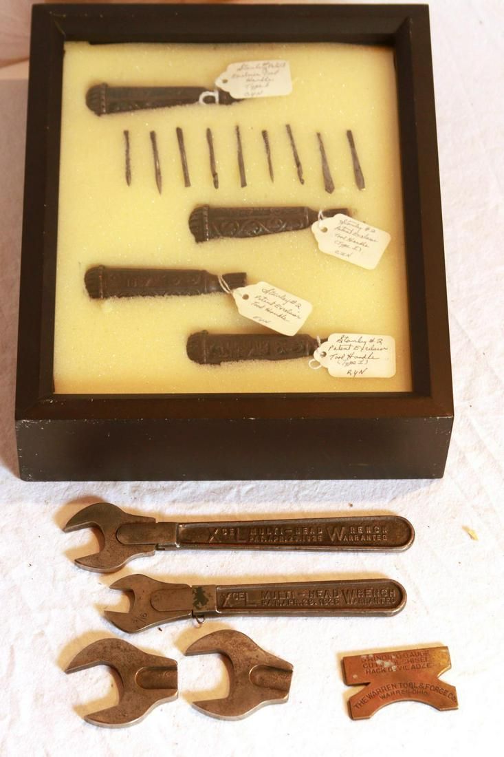 Lot 428: Tool Handles, Wrenches, Grinding Gauge