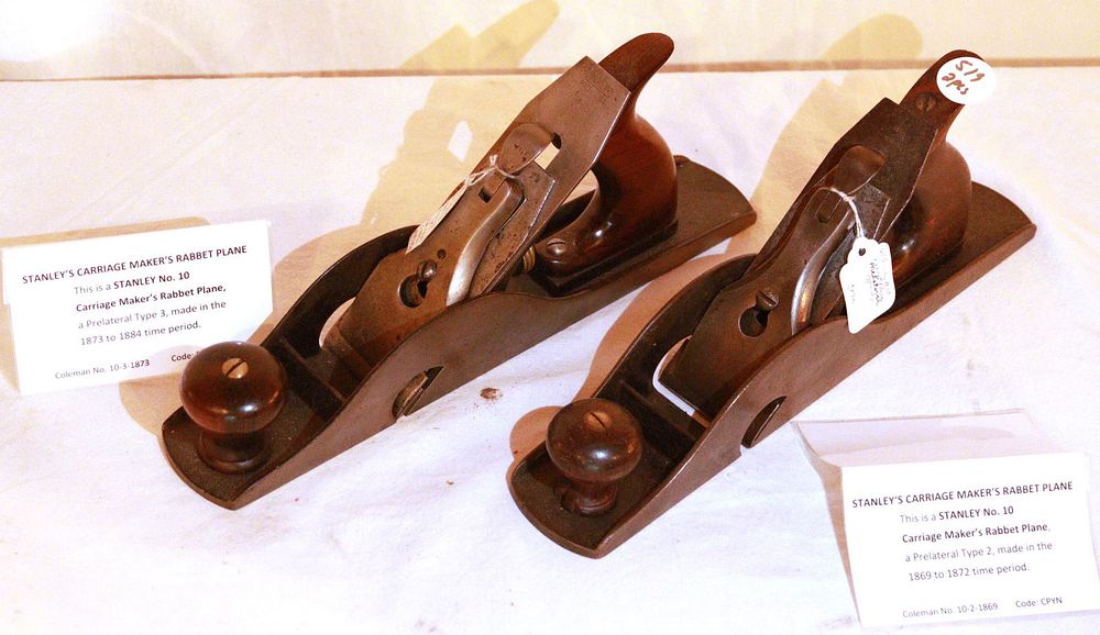 Lot 519: (2) Stanley #10 Carriage Makers Rabbet Planes