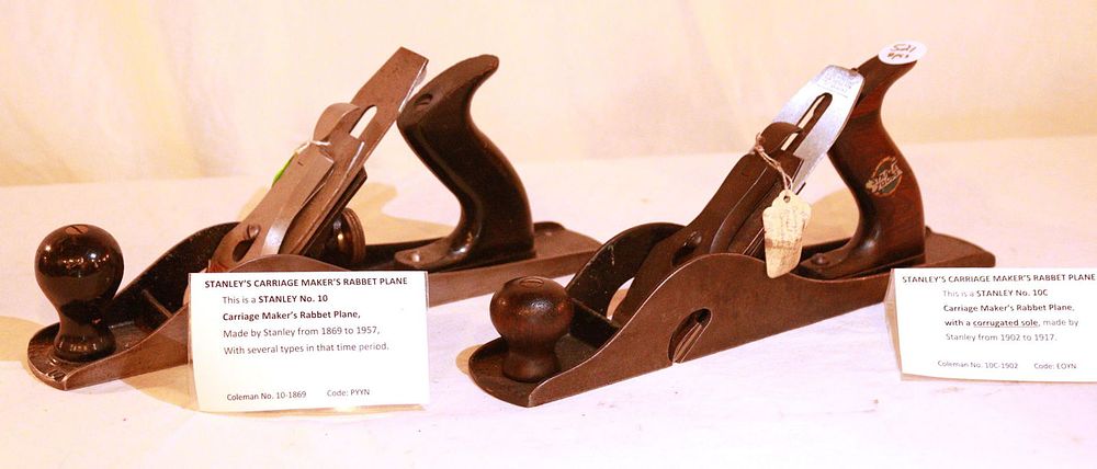 Lot 521: (2) Stanley Carriage Makers Rabbet Planes