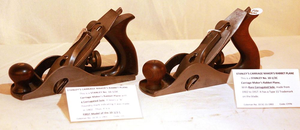 Lot 524: (2) Stanley #10½C Carriage Makers Planes