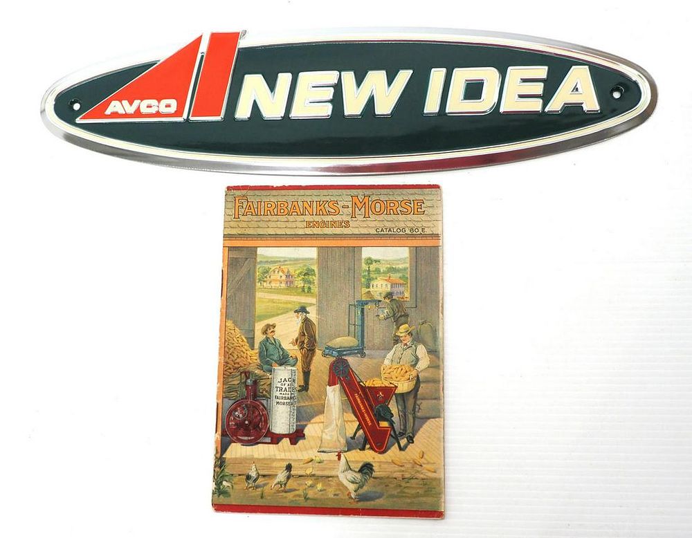 Lot 1031: New Idea sign / Fairbanks-Morse Engines Catalog