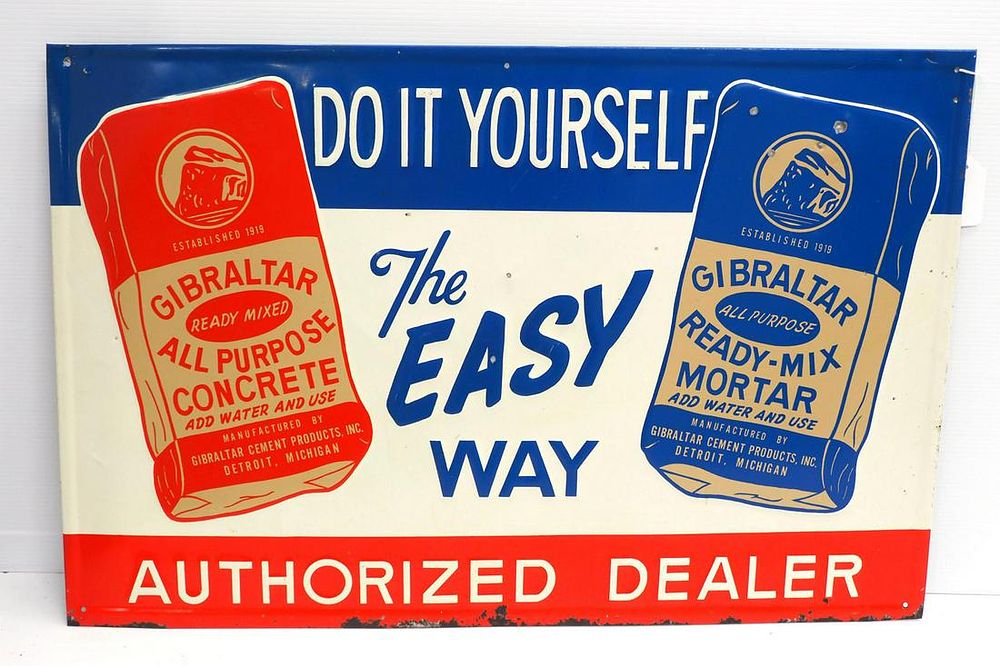 Lot 1036: Gibraltar Mortar & Concrete sign