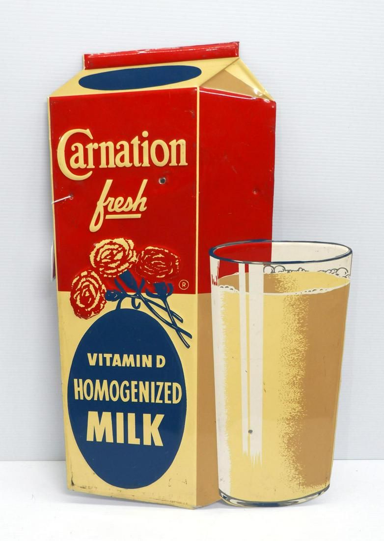 Lot 1040: Carnation Milk die-cut sign by C&P Signs